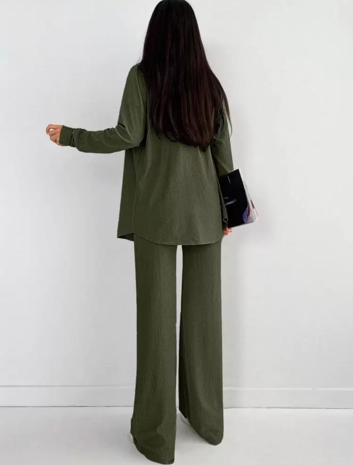 Ensemble 2 pièces pantalon & crop-top Kaki - Shein taille S
